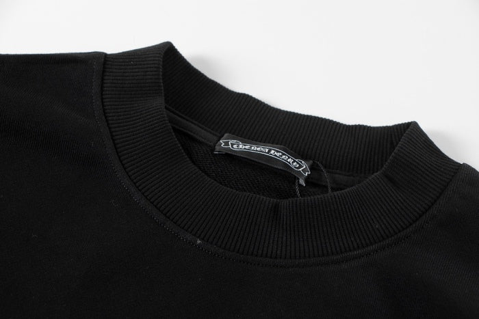 Chrome Hearts latest heavy-weight basic crewneck sweatshirt in black/pink