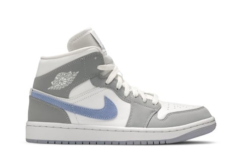 Wmns Air Jordan 1 Mid 'Wolf Grey Aluminum' BQ6472-105