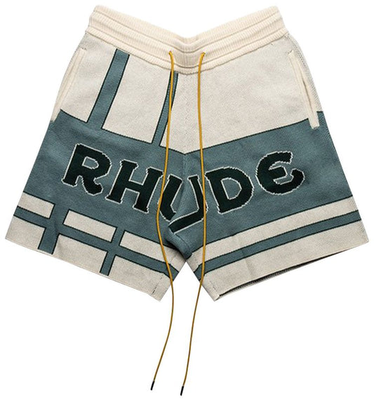 RHUDE PALM KNIT SHORT 'IVORY/SAGE'