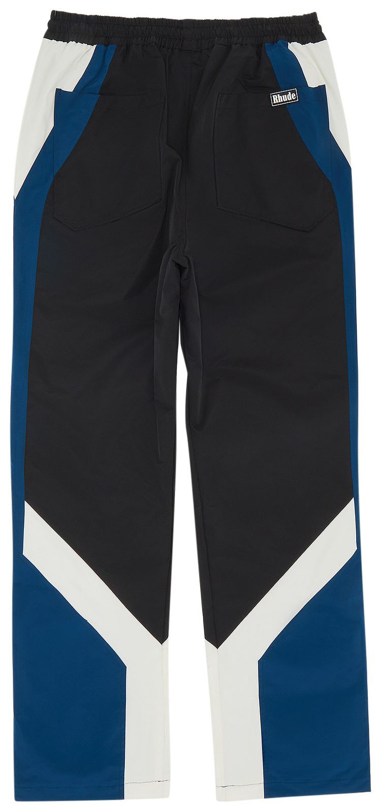 RHUDE COLOR BLOCKED TRACK PANT 'BLACK/CREME'