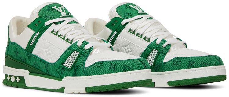 LOUIS VUITTON TRAINER 'GREEN MONOGRAM DENIM'