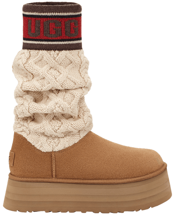 WMNS CLASSIC SWEATER LETTER BOOT 'CHESTNUT'