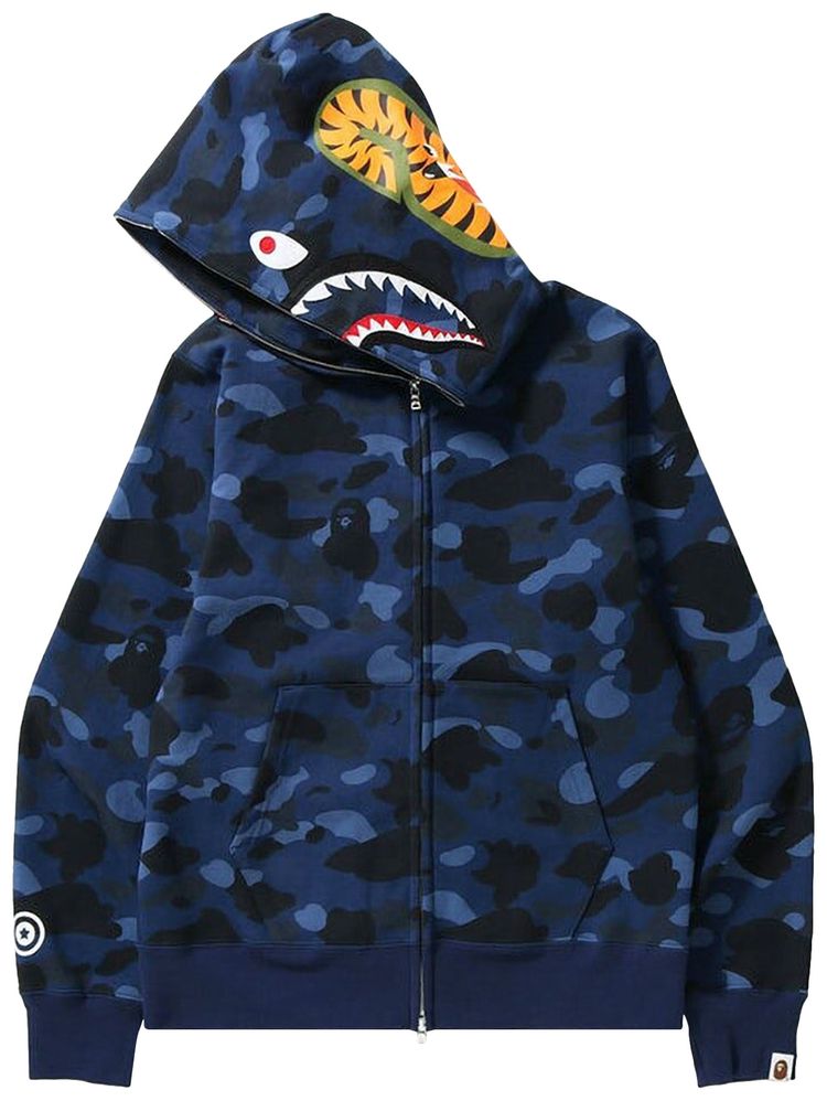 BAPE COLOR CAMO SHARK FULL ZIP HOODIE 'NAVY'