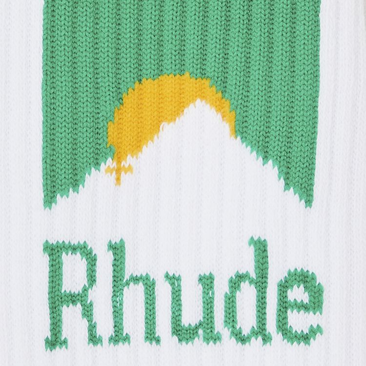 RHUDE MOONLIGHT SOCK 'WHITE/GREEN/YELLOW'