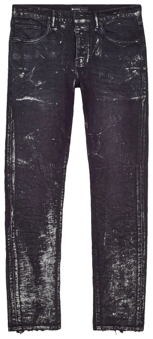 PURPLE BRAND OIL COATED SKINNY JEANS 'SILVER'