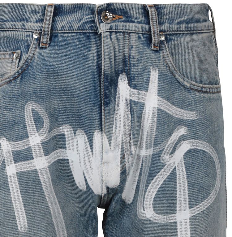 OFF-WHITE GRAFFITI SKATE FIT JEANS 'VINTAGE BLUE'