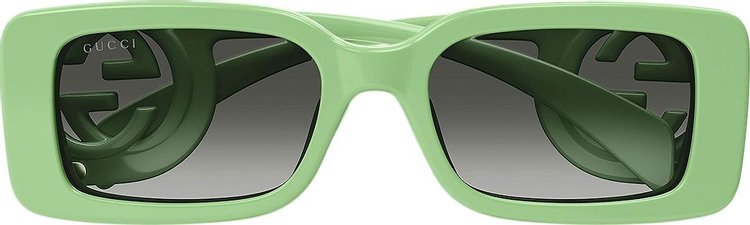 GUCCI RECTANGULAR FRAME SUNGLASSES 'GREEN'