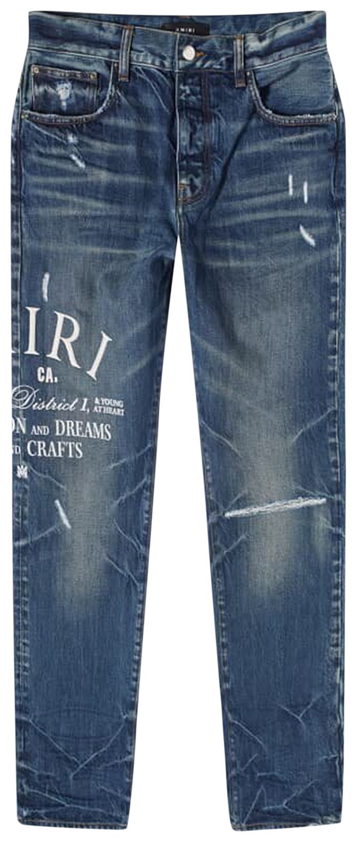 AMIRI ARTS DISTRICT EMBROIDERED JEANS 'RIVER INDIGO'