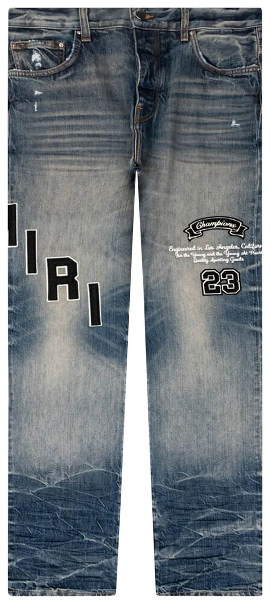 AMIRI HOCKEY LOGO STRAIGHT JEAN 'VINTAGE INDIGO'