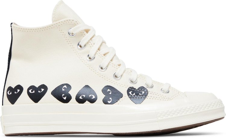 COMME DES GARÇONS PLAY X CHUCK 70 HIGH 'MULTI HEART - MILK BLACK'