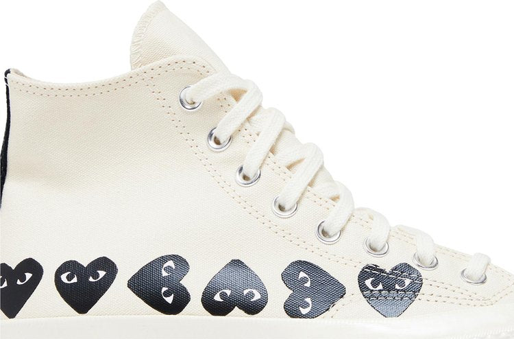 COMME DES GARÇONS PLAY X CHUCK 70 HIGH 'MULTI HEART - MILK BLACK'