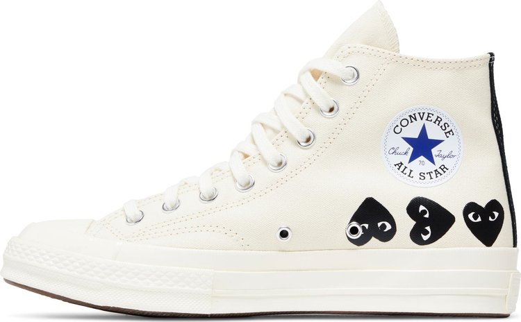 COMME DES GARÇONS PLAY X CHUCK 70 HIGH 'MULTI HEART - MILK BLACK'