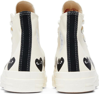 COMME DES GARÇONS PLAY X CHUCK 70 HIGH 'MULTI HEART - MILK BLACK'