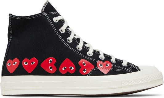 COMME DES GARÇONS PLAY X CHUCK 70 HIGH 'MULTI HEART - BLACK'