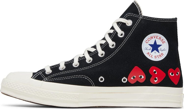 COMME DES GARÇONS PLAY X CHUCK 70 HIGH 'MULTI HEART - BLACK'