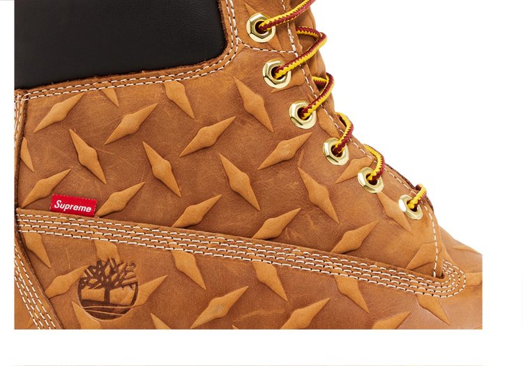 SUPREME X 6 INCH PREMIUM WATERPROOF BOOT 'EMBOSSED DIAMOND PLATE - WHEAT'