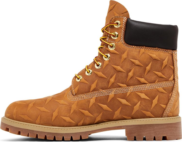 SUPREME X 6 INCH PREMIUM WATERPROOF BOOT 'EMBOSSED DIAMOND PLATE - WHEAT'