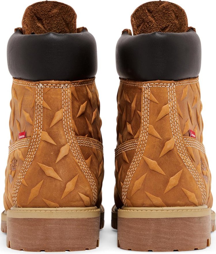 SUPREME X 6 INCH PREMIUM WATERPROOF BOOT 'EMBOSSED DIAMOND PLATE - WHEAT'