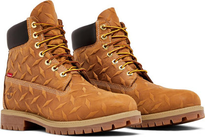 SUPREME X 6 INCH PREMIUM WATERPROOF BOOT 'EMBOSSED DIAMOND PLATE - WHEAT'