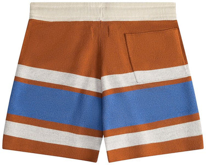 RHUDE PRAVIL RACING KNIT SHORT 'BRICK/CREAM/BLUE'