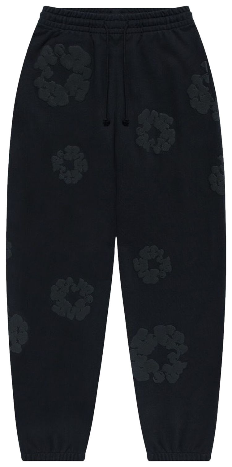 DENIM TEARS COTTON WREATH SWEATPANTS 'BLACK MONOCHROME'