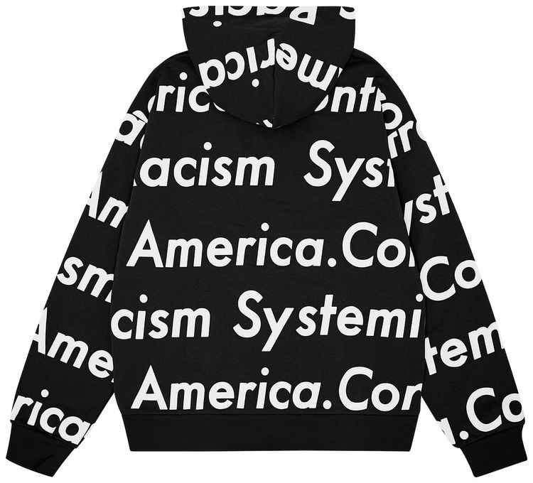 DENIM TEARS X ARTHUR JAFA SYSTEMIC RACISM CONTROLS AMERICA ZIP UP HOODIE 'BLACK'