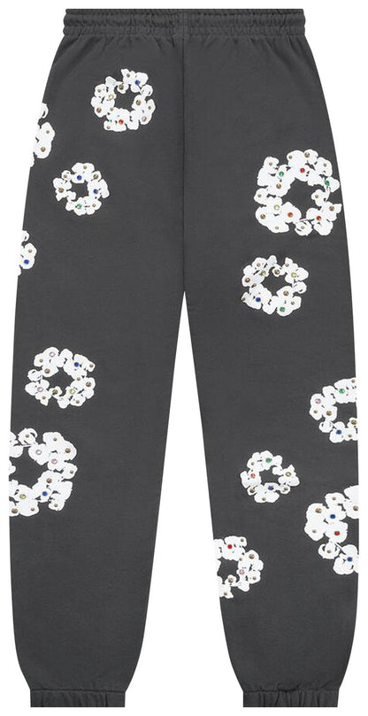 DENIM TEARS RHINESTONE COTTON WREATH SWEATPANTS 'VINTAGE BLACK'