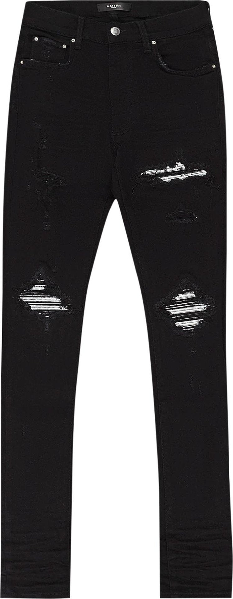 AMIRI MX1 SKINNY JEANS 'BLACK/SILVER'