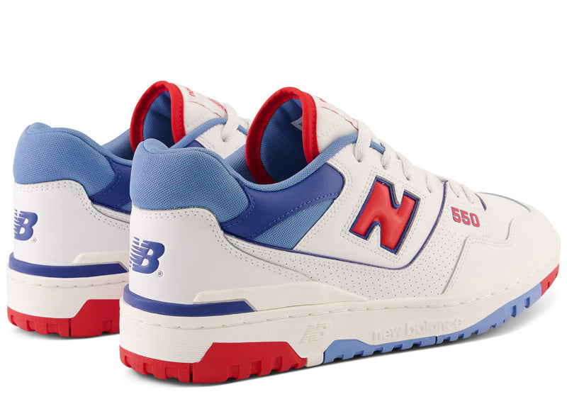 New Balance 550 White True Red Atlantic Blue