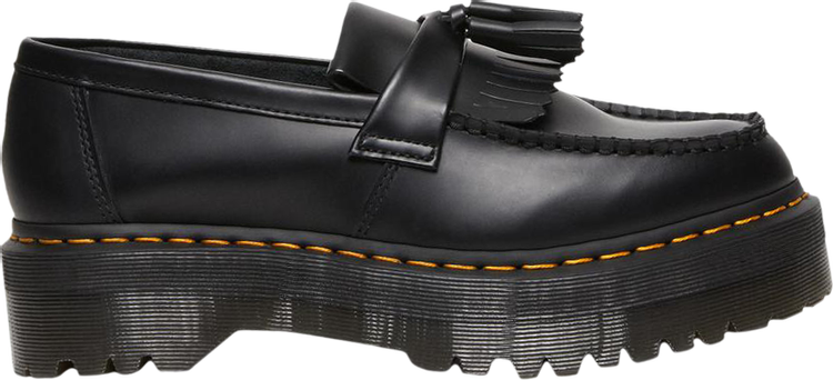 ADRIAN LEATHER PLATFORM TASSEL LOAFER 'BLACK'