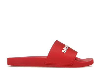 Balenciag* Pool Slide Red White