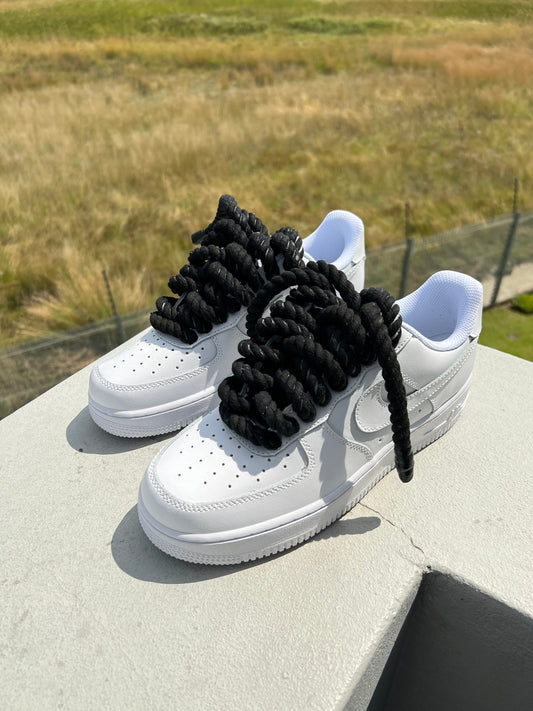 Black x White Custom Rope Lace Airforce 1