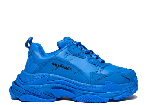 BALENCIAG* TRIPLE S TRAINER 'ALLOVER LOGO - BLUE'