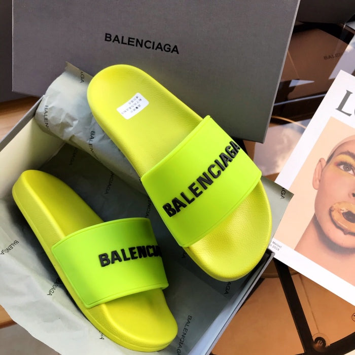 Balenciag* Pool Slide Lime