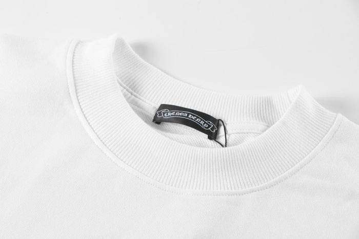 Chrome Hearts latest heavy-weight basic crewneck sweatshirt in white