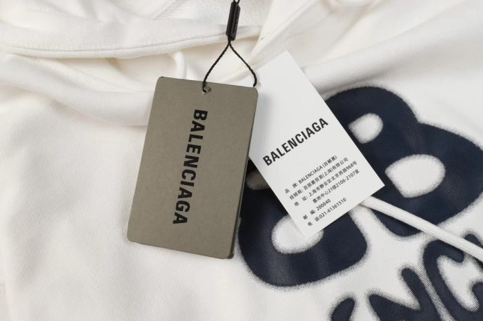 Balenciag* Large Fit Hand-Drawn BB Icon Hoodie