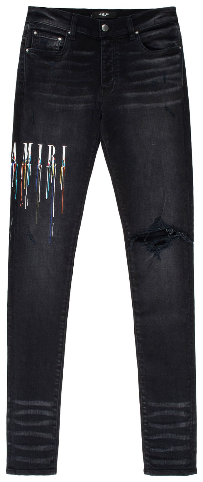 AMIRI PAINT DRIP LOGO JEAN 'AGED BLACK'