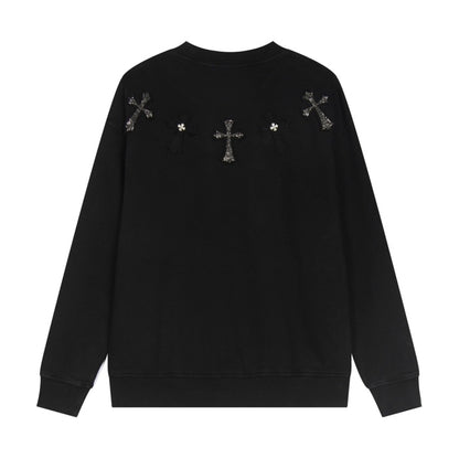 Chrome Hearts latest heavy-weight basic crewneck sweatshirt in black