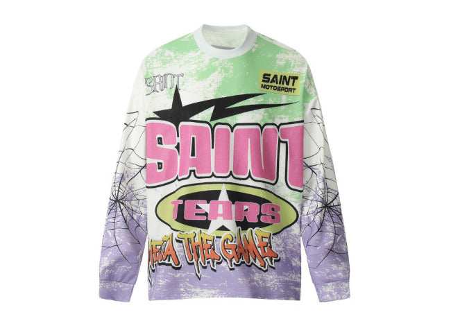 Saint Mich@el Tears Full Print Long Sleeve Tear the Game