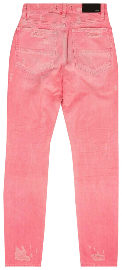 AMIRI SLOUCH DESTROYED JEANS PANTS 'NEON PINK'