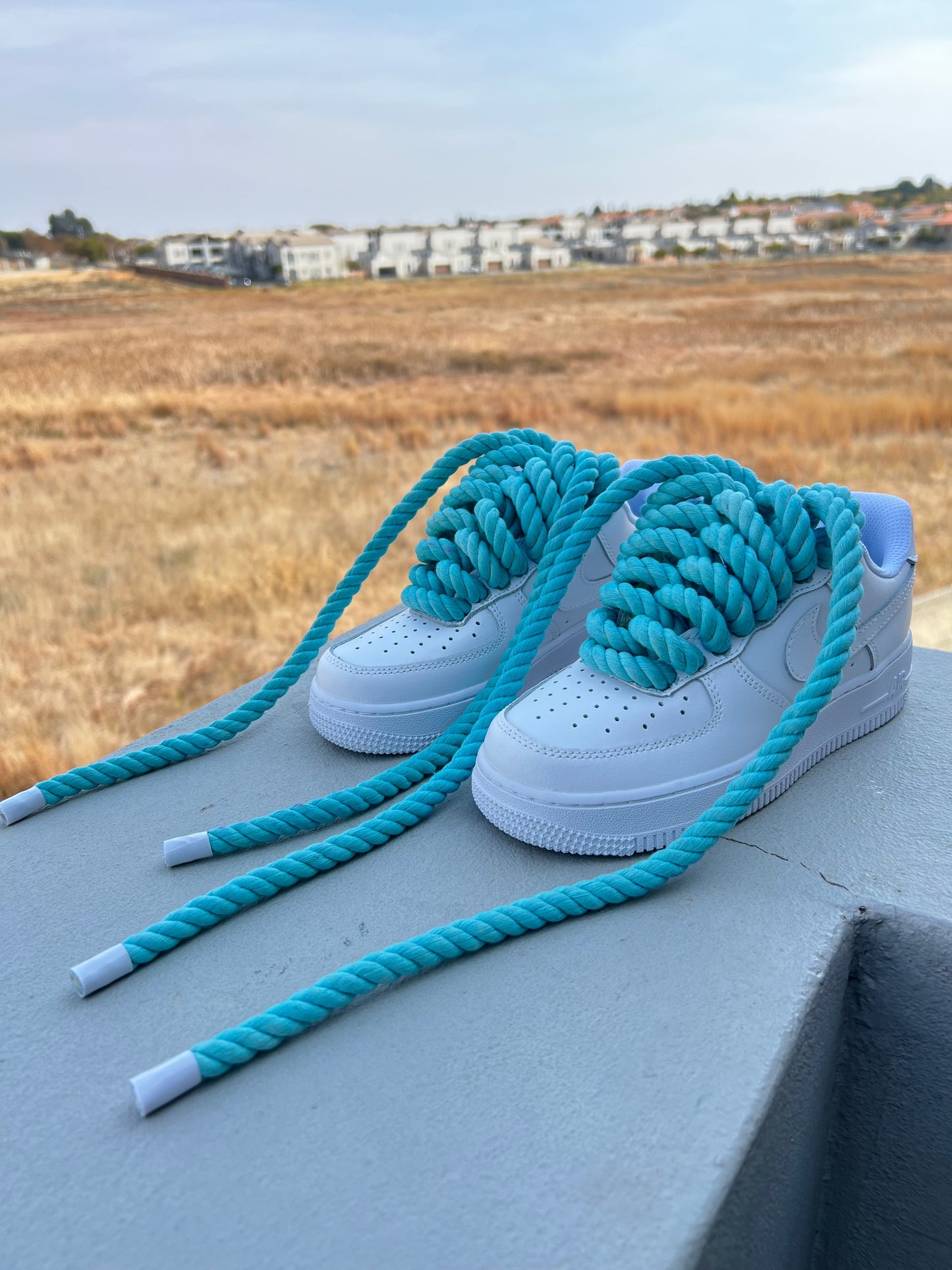 Turquoise custom rope lace airforce 1