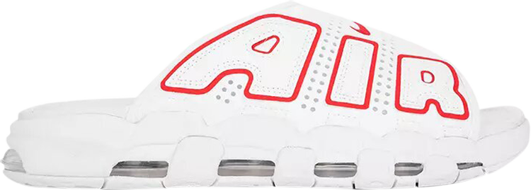 WMNS AIR MORE UPTEMPO SLIDE 'WHITE UNIVERSITY RED'