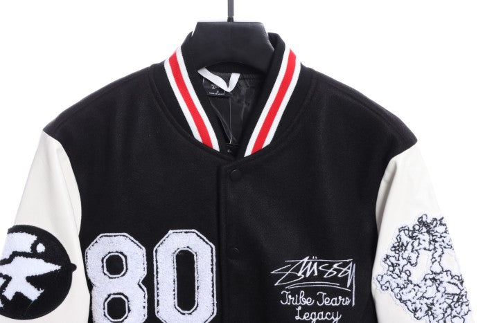 STUSSY 80 Heavyweight Paneled Baseball Jacket