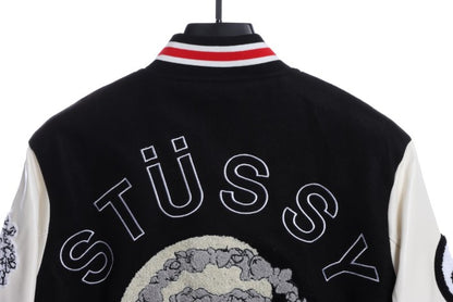 STUSSY 80 Heavyweight Paneled Baseball Jacket