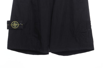 Stone Island Side compass large embroidered shorts gray