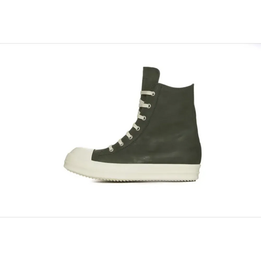 RICK OWENS LEATHER HIGH TOP GREEN