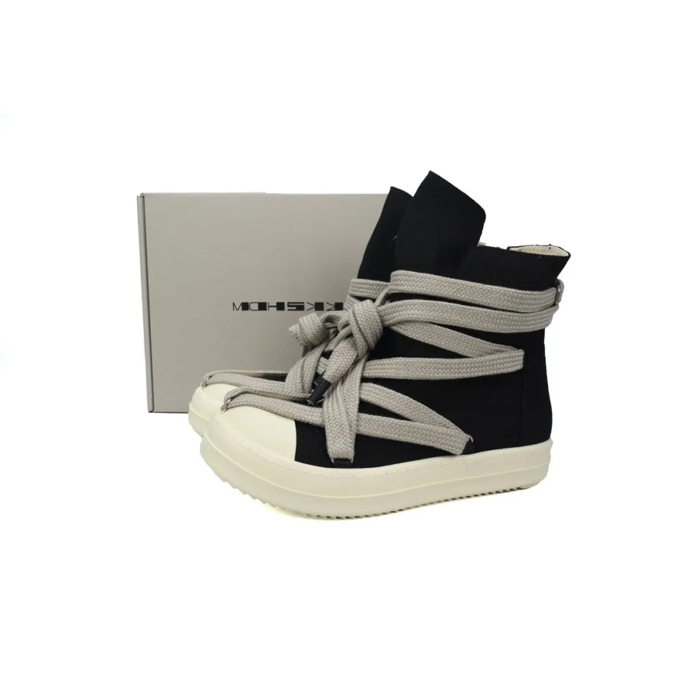 Rick Owens DRKSHDW Hexa High Black Pearl Milk Fat Lace