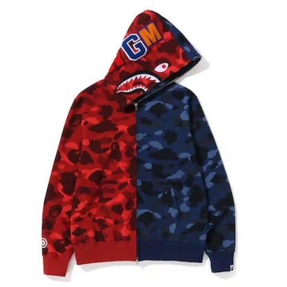 BAPE COLOR CAMO SHARK FULL ZIP HOODIE (FW22) RED NAVY