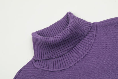 Am1 2024SS classic purple jacquard big heart turtleneck sweater