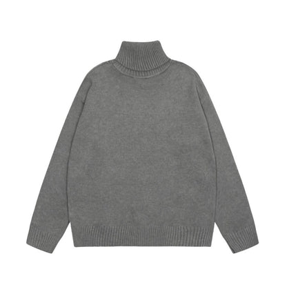 Am1 2024SS classic gray jacquard big heart turtleneck sweater